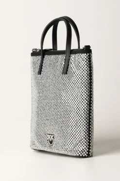 Pinko Mini Shopper Strass GioielloNERO LIMOUSINE-SHINY NICKEL