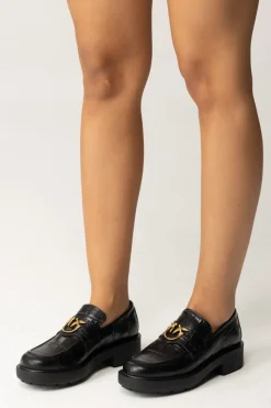Pinko Mocassini Effetto Coccodrillo con LogoBLACK
