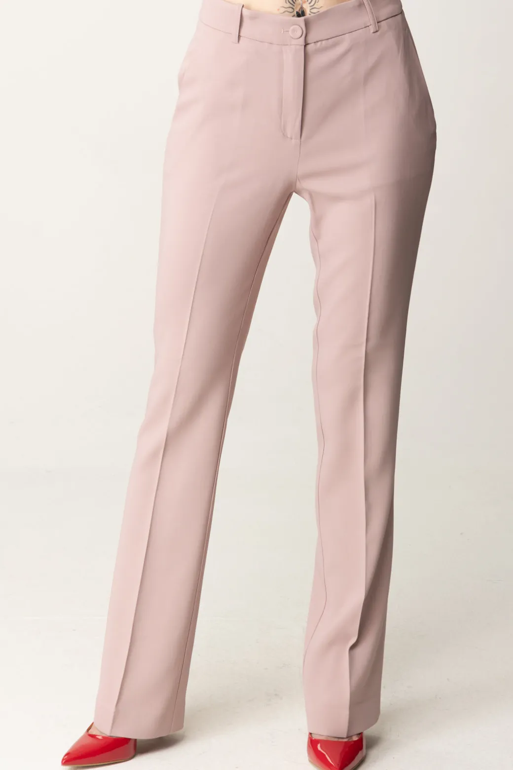 Pinko Pantaloni a Zampa In Cady TecnicoROSA ZEFIRO