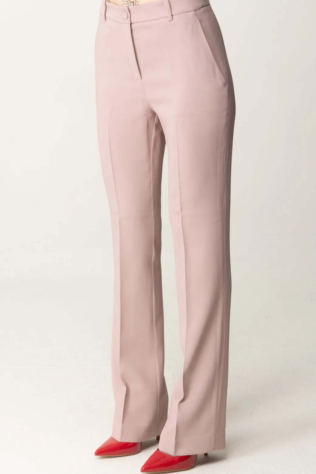 Pinko Pantaloni a Zampa In Cady TecnicoROSA ZEFIRO