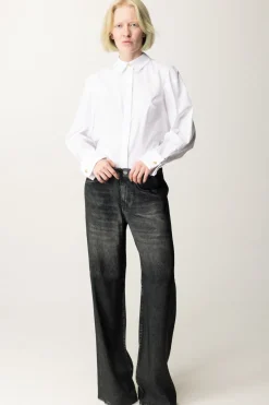 Pinko Pantaloni Ampi Effetto JeansGRIGIO/NERO