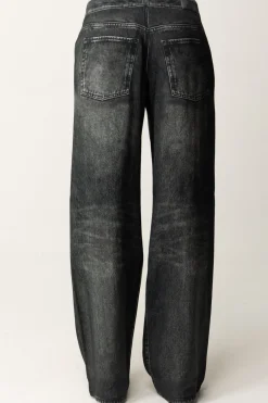 Pinko Pantaloni Ampi Effetto JeansGRIGIO/NERO