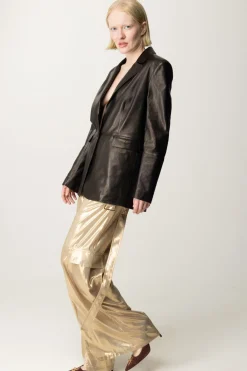 Pinko Pantaloni Cargo Effetto MetallicoBEIGE/ORO