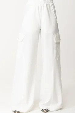 Pinko Pantaloni Cargo Fluidi In Viscosa StretchBIANCO-BIANCANEVE