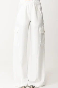 Pinko Pantaloni Cargo Fluidi In Viscosa StretchBIANCO-BIANCANEVE