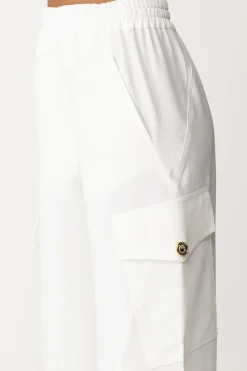Pinko Pantaloni Cargo Fluidi In Viscosa StretchBIANCO-BIANCANEVE