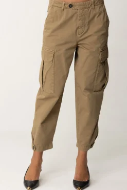 Pinko Pantaloni Cargo In Cotone SonataMARRONE LEGNO D'OLMO