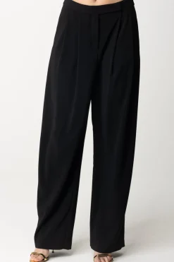 Pinko Pantaloni con Pieghe In Crepe StretchNERO LIMOUSINE