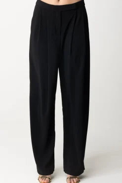 Pinko Pantaloni con Pieghe In Crepe StretchNERO LIMOUSINE