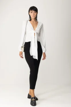 Pinko Pantaloni con Zip e ArricciaturaNERO LIMOUSINE