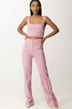 Pinko Pantaloni Flare In Misto LinoFUMO ORCHIDEA