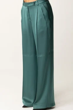 Pinko Pantaloni Fluidi con PincesVERDE BOTTIGLIA SCURO