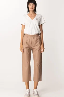 Pinko Pantaloni In Pelle con ElasticoROSA ALMANDINO