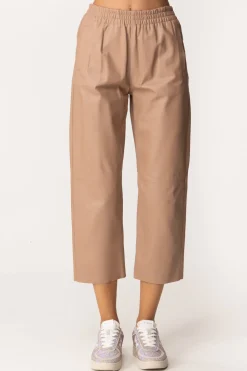 Pinko Pantaloni In Pelle con ElasticoROSA ALMANDINO