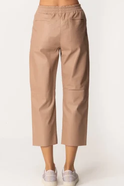 Pinko Pantaloni In Pelle con ElasticoROSA ALMANDINO