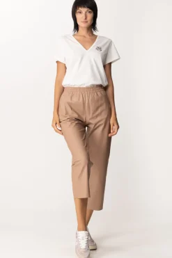 Pinko Pantaloni In Pelle con ElasticoROSA ALMANDINO