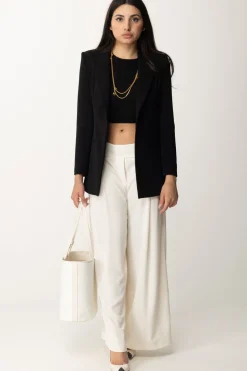 Pinko Pantaloni In Satin Effetto OpacoROSA FUMO BIANCO