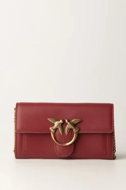 Pinko Pochette Love One WalletDARK RED-ANTIQUE GOLD