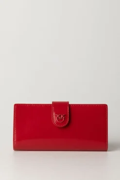 Pinko Portafogli In Pelle Liscia con LogoROSSO-BLOCK COLOR