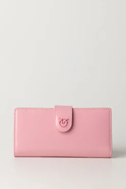 Pinko Portafogli In Pelle Liscia con LogoROSA MARINO-BLOCK COLOR