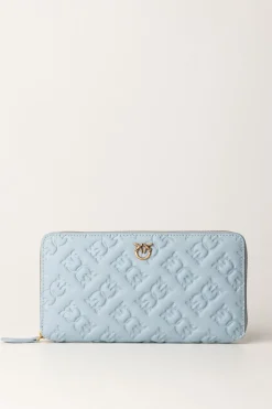 Pinko Portafogli Taylor Zip AroundLIGHT BLUE-ANTIQUE GOLD