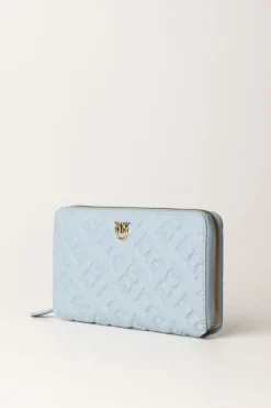 Pinko Portafogli Taylor Zip AroundLIGHT BLUE-ANTIQUE GOLD