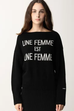Pinko Pullover In Lana Una FemmeNERO/BIANCO