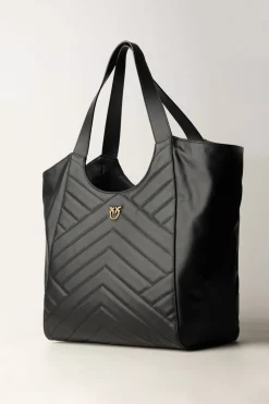 Pinko Shopper Bag TrapuntataNERO-ANTIQUE GOLD