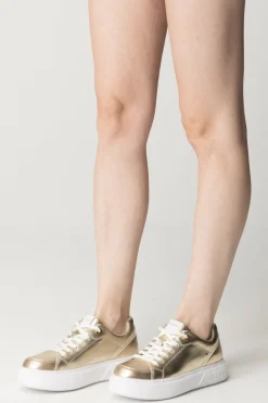 Pinko Sneakers Laminate con Platform LogatoPLATINO