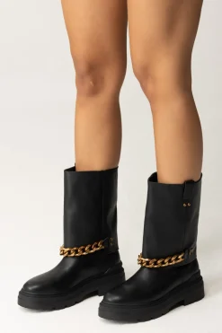 Pinko Stivaletti con Catena GoldBLACK