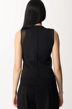 Pinko Top con Inserti In TulleNERO LIMOUSINE