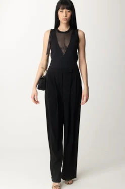 Pinko Top con Inserti In TulleNERO LIMOUSINE