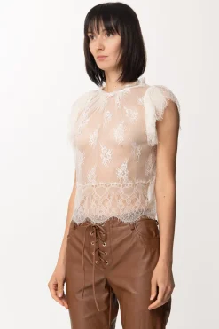 Pinko Top In Pizzo con FoderaBIANCO NEMBO