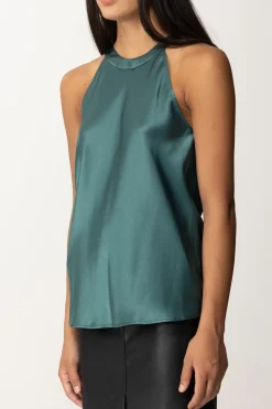 Pinko Top In Satin con FioccoVERDE BOTTIGLIA SCURO
