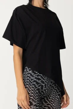 Pinko T-shirt Asimmetrica con ArricciatureNERO LIMOUSINE