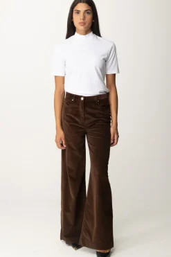 Pinko T-shirt Collo Alto con Ricamo LogoBIANCO BRILL.