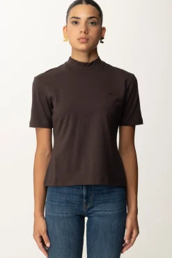 Pinko T-shirt Collo Alto con Ricamo LogoTESTA MORO