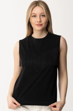 Pinko T-shirt con FrangeNERO LIMOUSINE