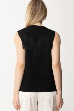 Pinko T-shirt con FrangeNERO LIMOUSINE