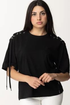 Pinko T-shirt con Lacci LateraliNERO LIMOUSINE