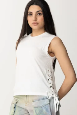 Pinko T-shirt con LacciBIANCO BRILL.