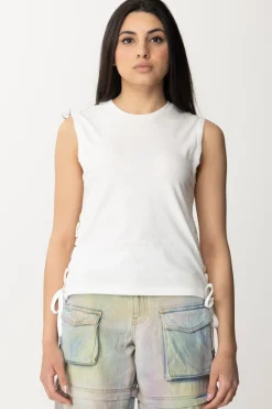 Pinko T-shirt con LacciBIANCO BRILL.