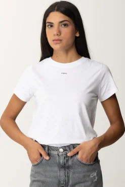 Pinko T-shirt con Mini Logo LetteringBIANCO BRILL.