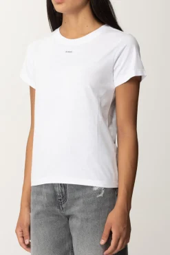 Pinko T-shirt con Mini Logo LetteringBIANCO BRILL.