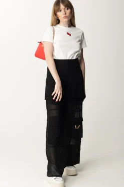 Pinko T-shirt con Ricamo CuoriBIANCO SETA