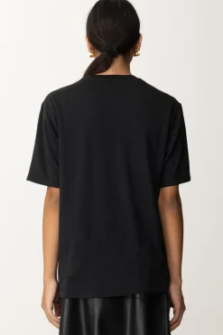 Pinko T-shirt con Stampa Stella e LogoNERO/BIANCO/ROSA