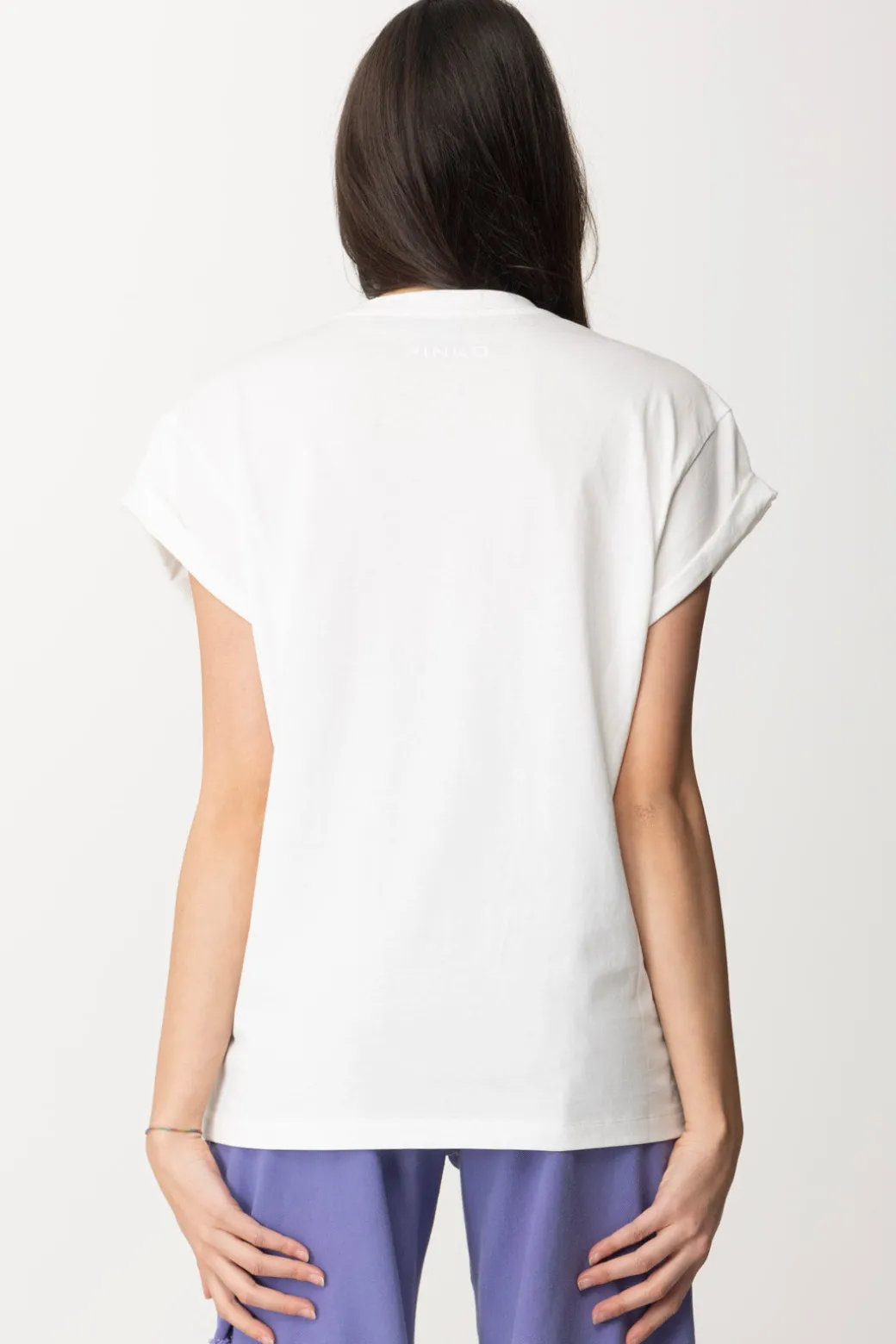 Pinko T-shirt Stampa Love TelestoBIANCO-BIANCANEVE