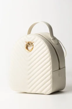 Pinko Zaino Love Click Trapuntato ChevronBIANCO SETA-ANTIQUE GOLD