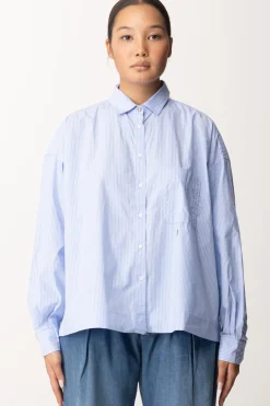 Replay Camicia Comfort Fit a RigheWHITE/BLUE