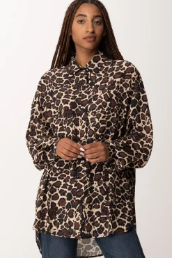 Replay Camicia con Stampa AnimalierBROWN/BLACK/SAND